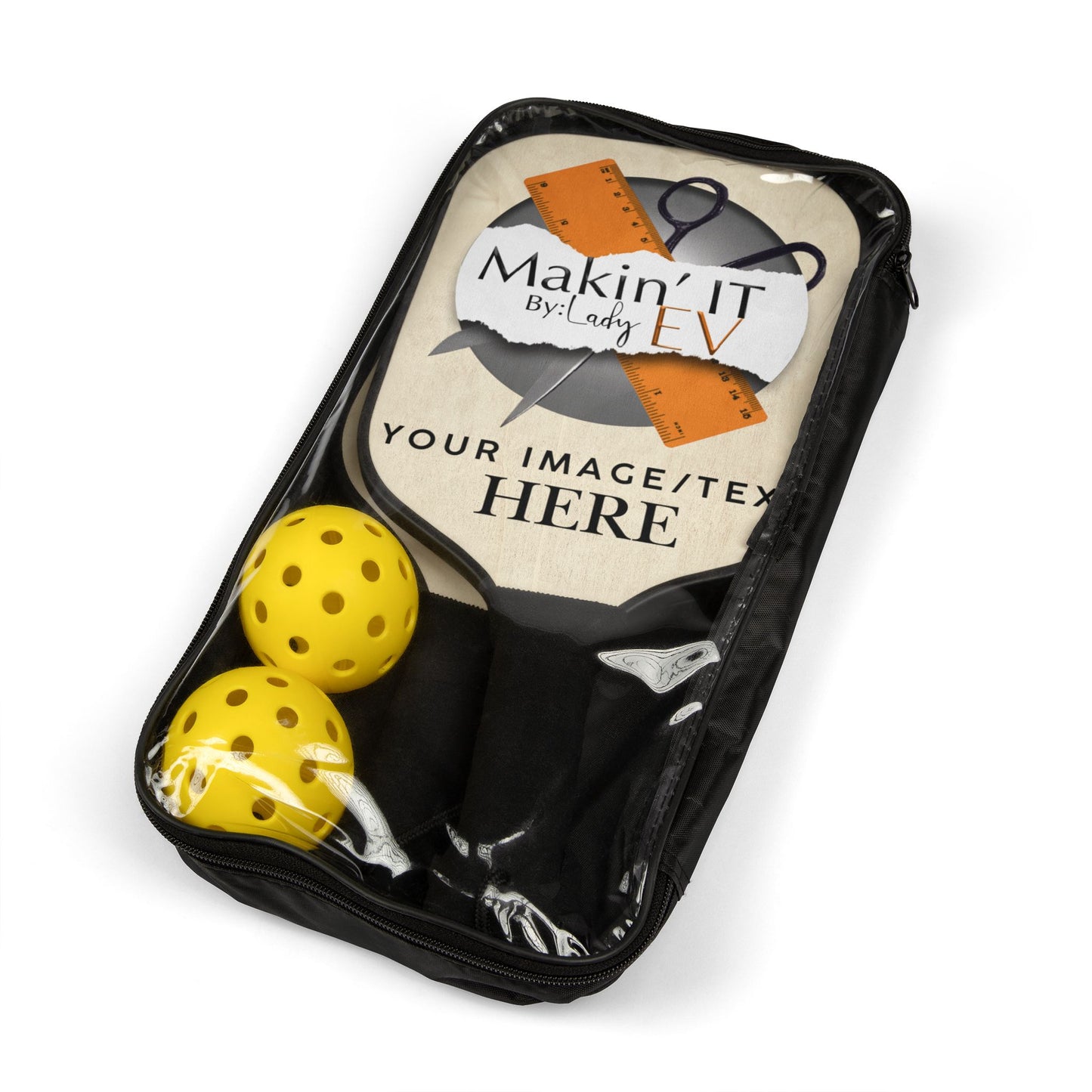 Custom Pickleball Paddle Set – Personalized Paddle Kit with 2 Balls & Carry Bag