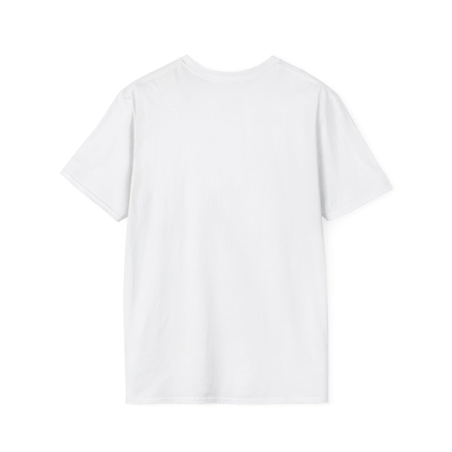 Back view of plain white unisex t-shirt for Halloween ghost beanie design collection by Makin’ It By Lady Ev