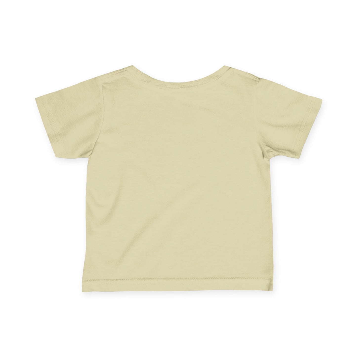 Back view of toddler short sleeve t-shirt in light cream beige color