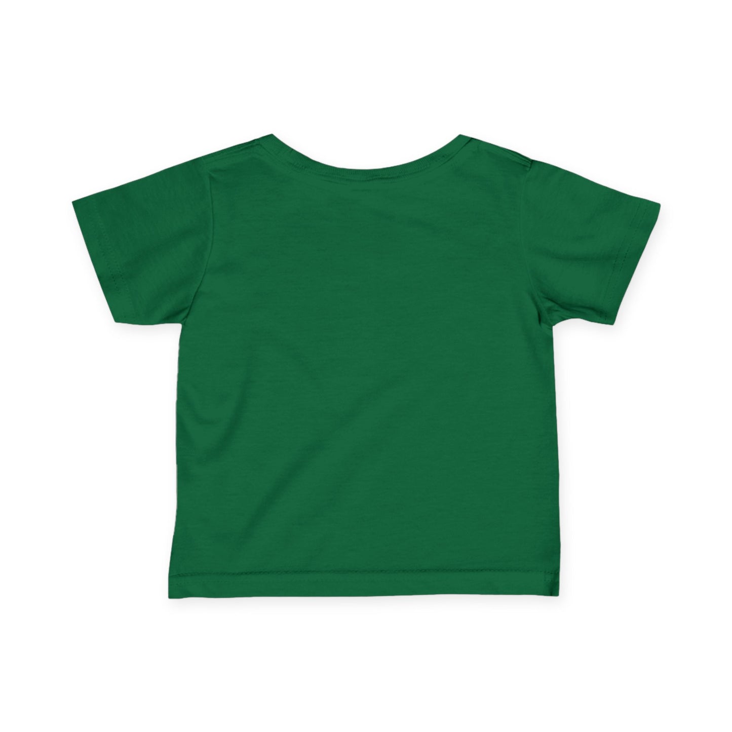 Back view of toddler short sleeve t-shirt in dark green