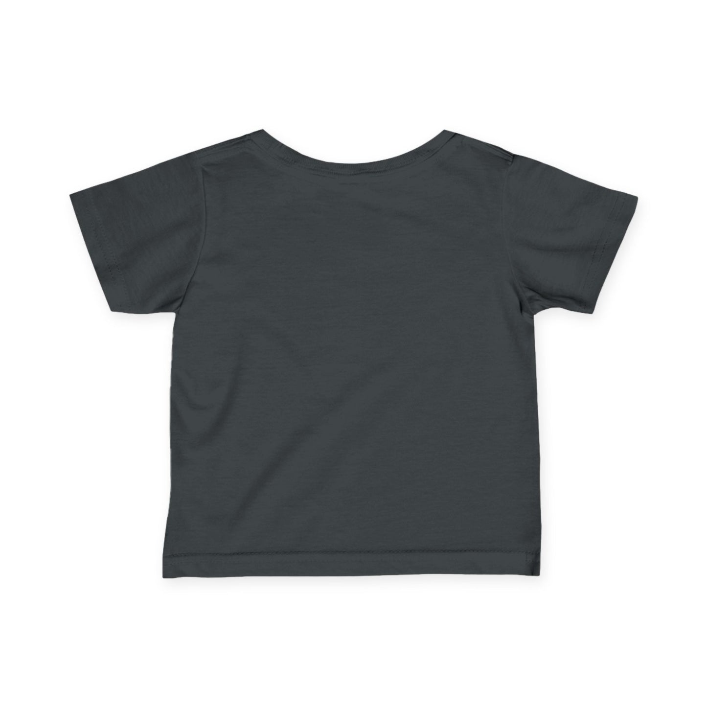 Dark gray toddler short sleeve t-shirt back view plain design
