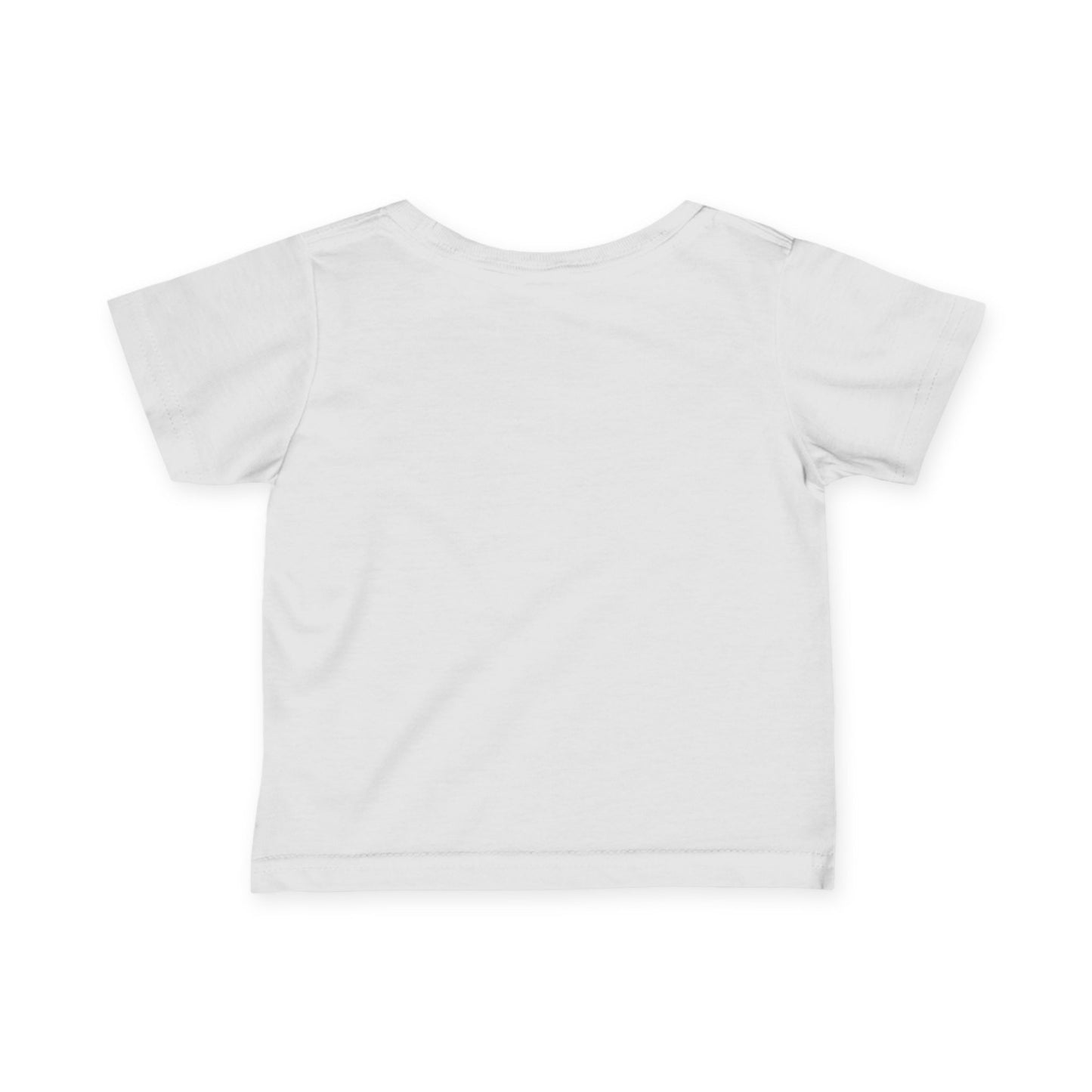 Back view of toddler white blank t-shirt for custom printing
