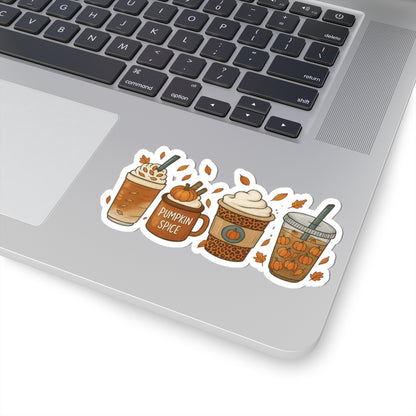 Pumpkin Spice Sticker | Fall Coffee Cup Sticker | Cozy Autumn Aesthetic Laptop & Tumbler Decal (4 Sizes)