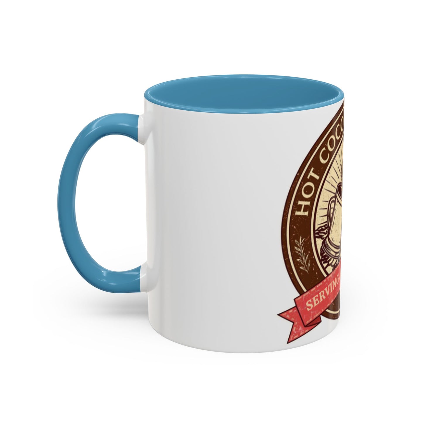 Hot Cocoa Social Club Accent Mug | Vintage Holiday Coffee Cup (11oz & 15oz, Multiple Colors)