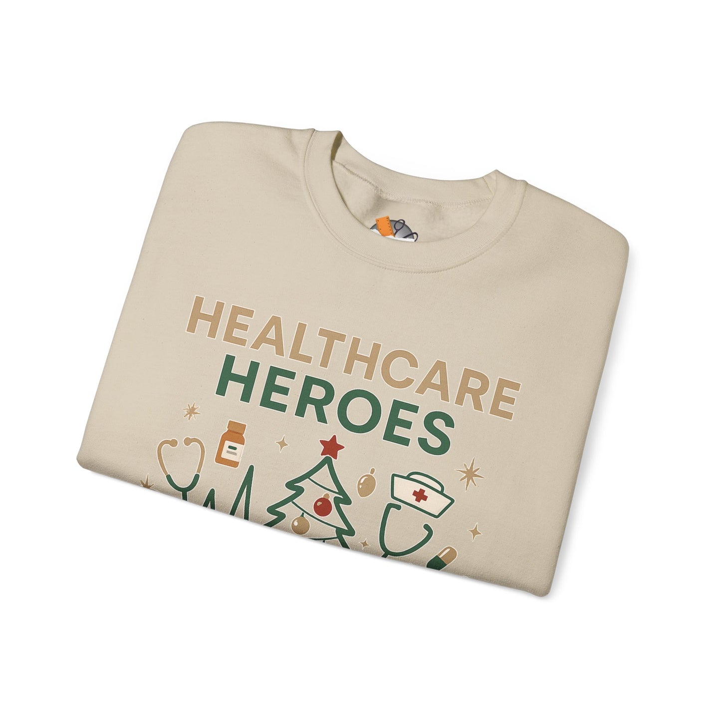 Healthcare Heroes Holiday Crewneck Sweatshirt | Nurse & Medical Staff Christmas Sweater (10 Colors)