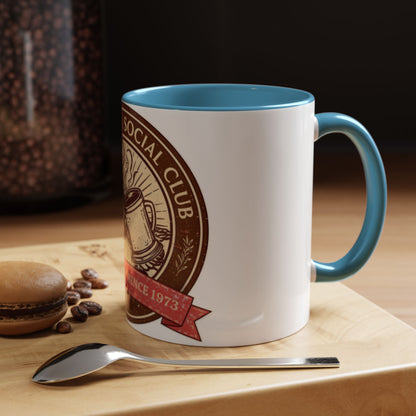 Hot Cocoa Social Club Accent Mug | Vintage Holiday Coffee Cup (11oz & 15oz, Multiple Colors)