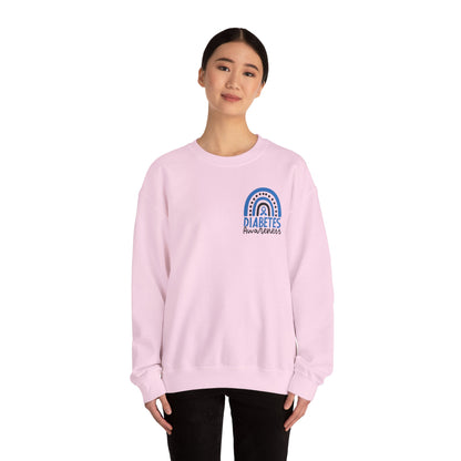 Diabetes Awareness Crewneck Sweatshirt | Blue Ribbon Graffiti Design (9 Colors)