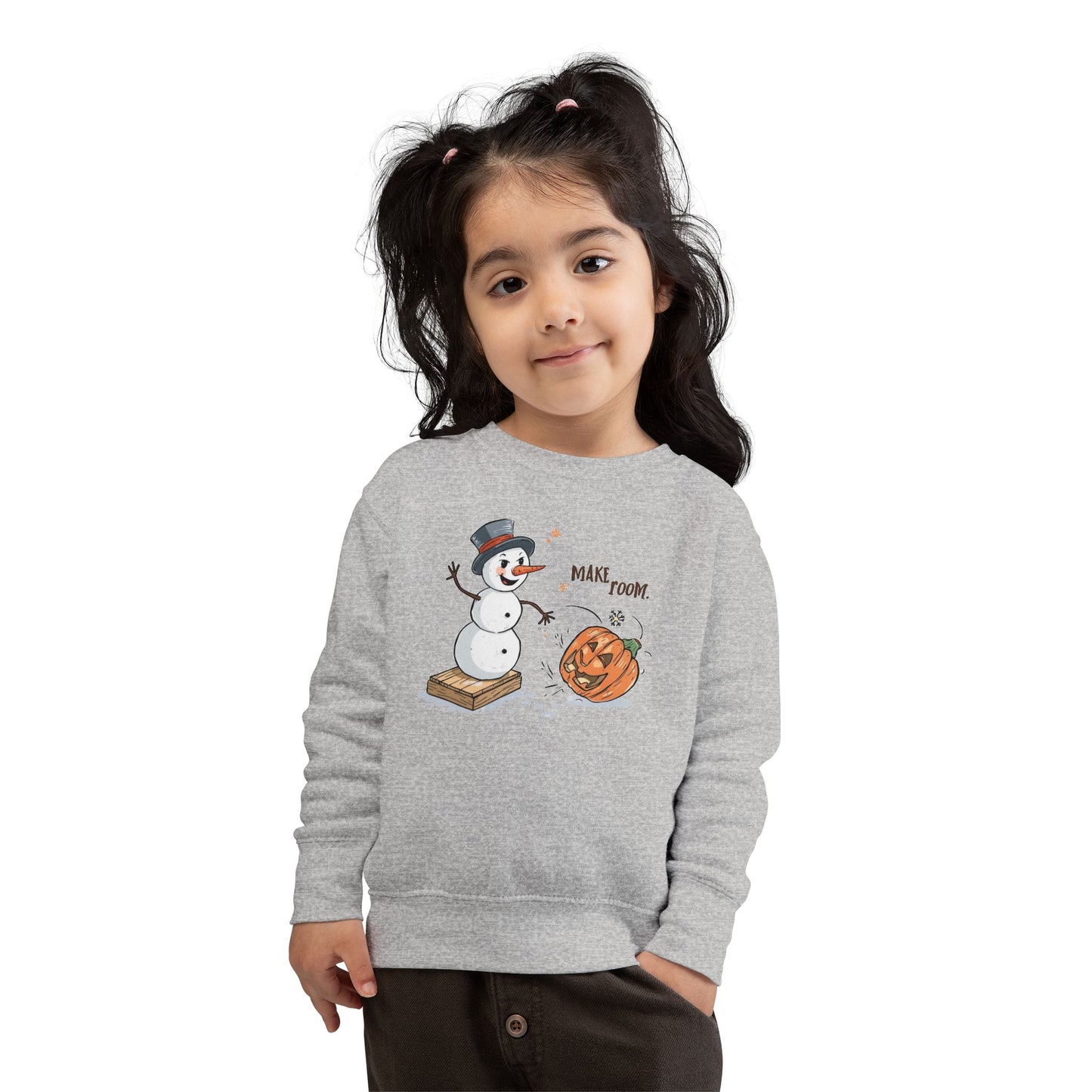 “Make Room” Fall-to-Winter Humorous Toddler Sweatshirt – Cozy Kids Crewneck