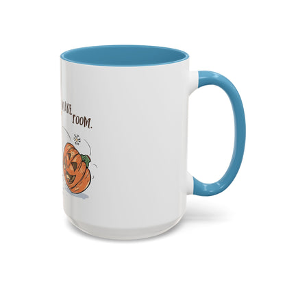Winter to Fall Humor Mug – “Make Room” Snowman & Pumpkin Mug