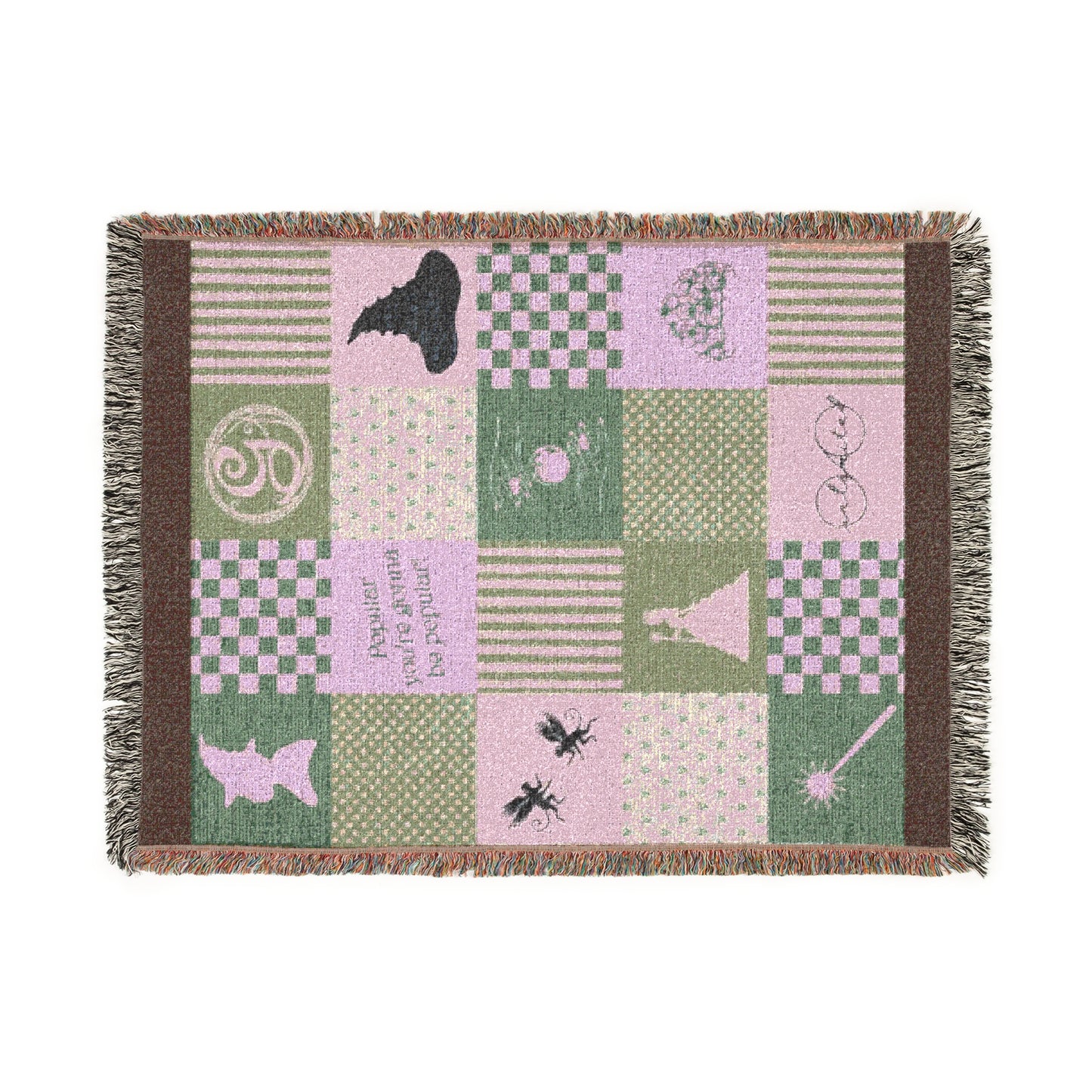 Wicked-Inspired “Pink Goes Good With Green” Woven Blanket | Glinda & Elphaba Friendship Throw in 3 Sizes (51"x37", 60"x50", 80"x60")
