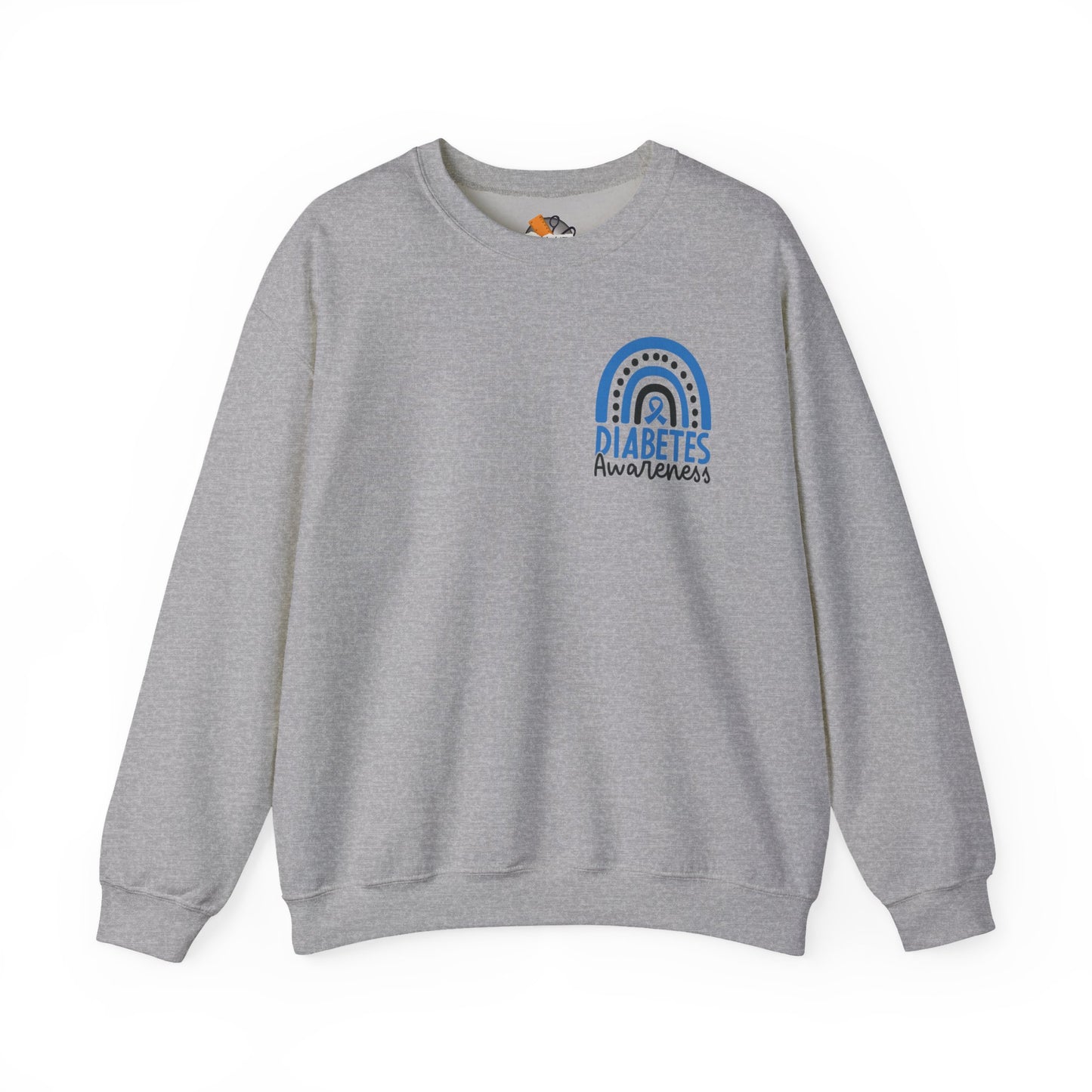 Diabetes Awareness Crewneck Sweatshirt | Blue Ribbon Graffiti Design (9 Colors)