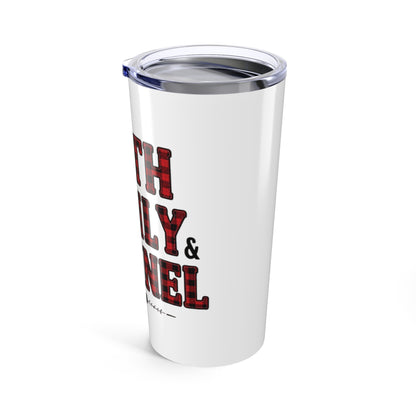 Faith, Family & Flannel Stainless Steel Tumbler | Insulated Travel Mug with Lid (20oz)