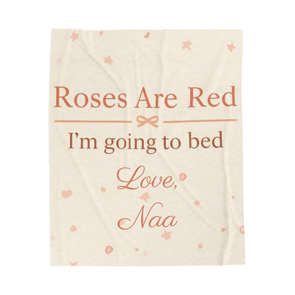 “Roses Are Red, I’m Going to Bed” Blanket | Personalized Salutation Cozy Throw