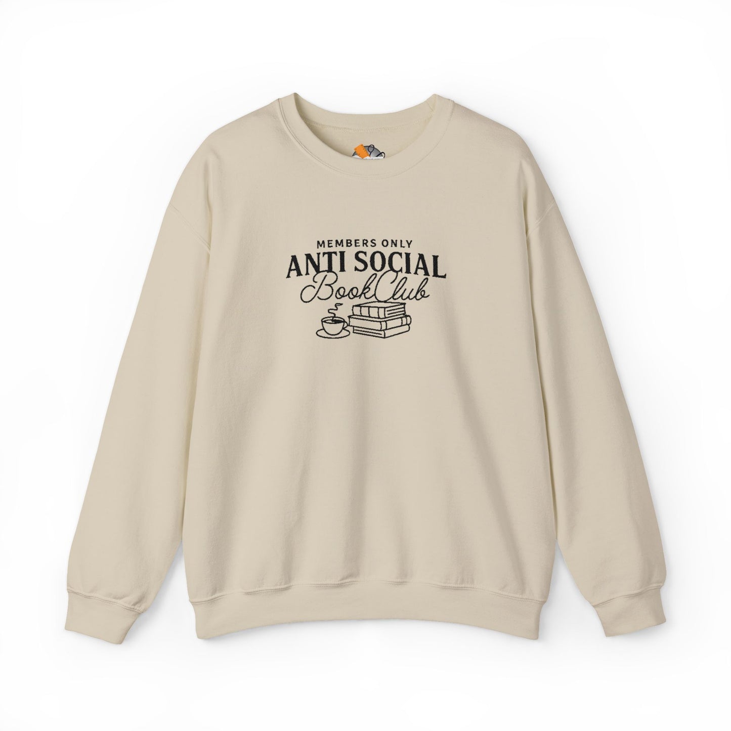 “Members Only Anti Social Book Club” Embroidered Crewneck