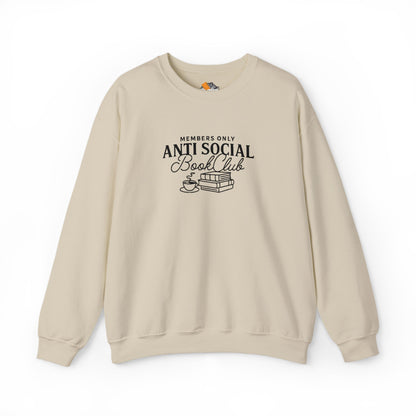 “Members Only Anti Social Book Club” Embroidered Crewneck