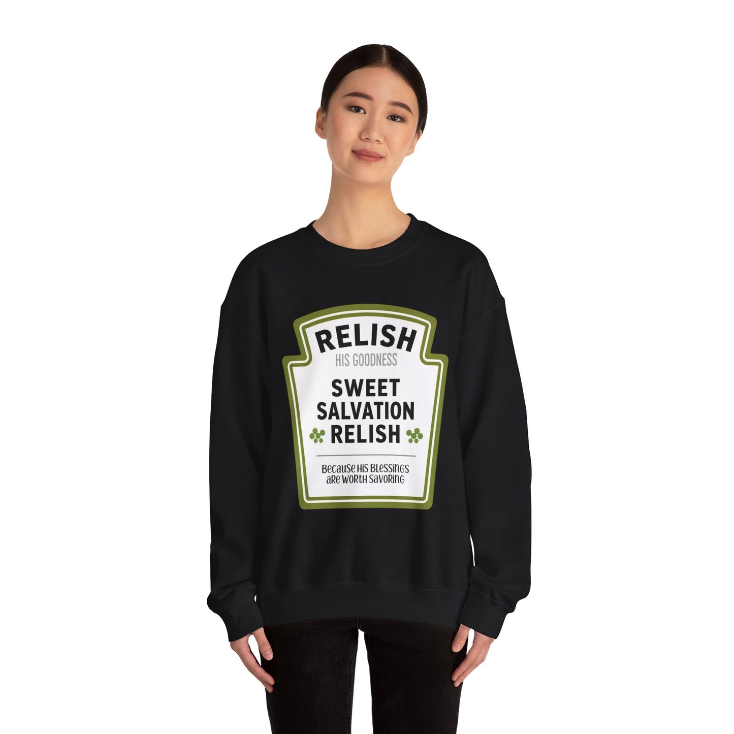 Relish His Goodness Crewneck Sweatshirt | Faith-Inspired Apparel