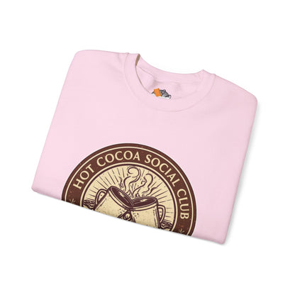 Hot Cocoa Social Club Crewneck Sweatshirt | Vintage Holiday Pullover | Cozy Winter “Serving Joy Since 1973” Sweatshirt