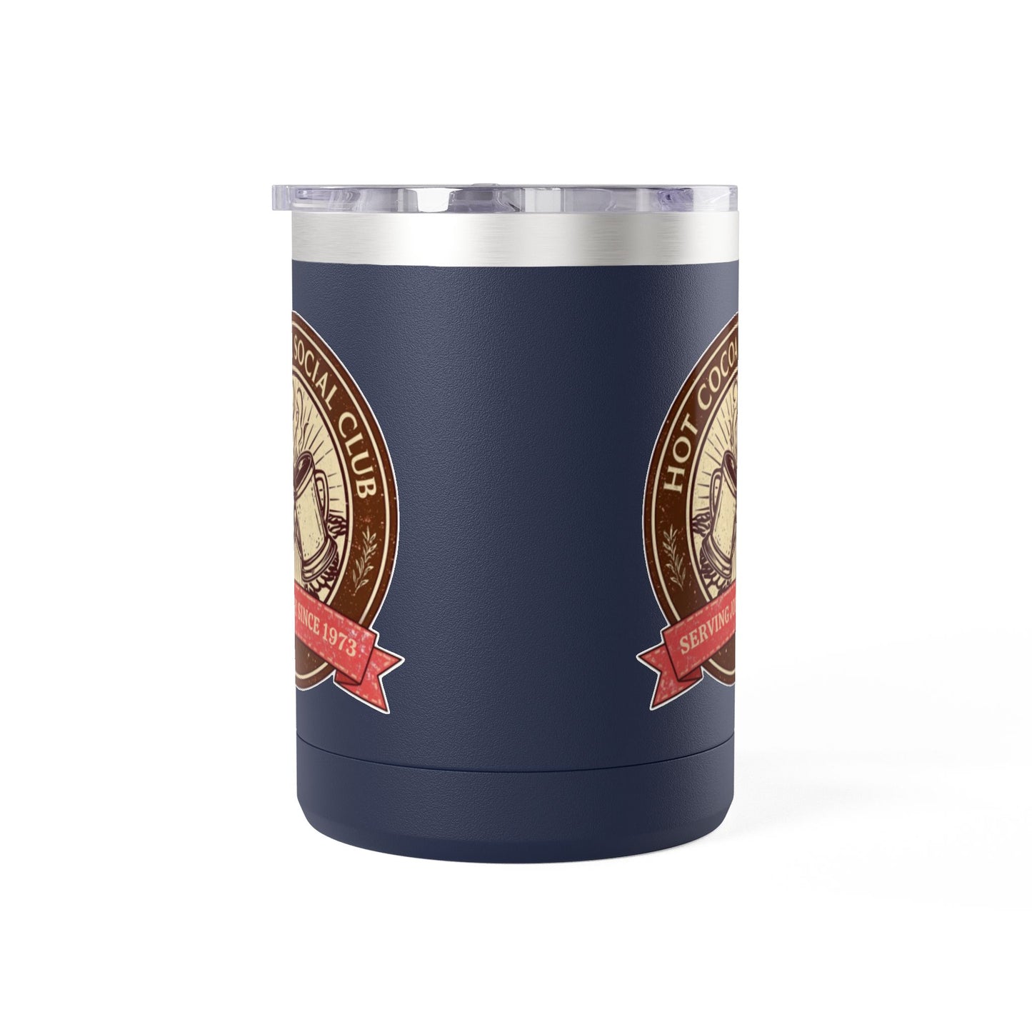 Hot Cocoa Social Club Insulated Coffee Tumbler | Cozy Vintage Mug | Double-Wall Stainless Steel Holiday Drinkware