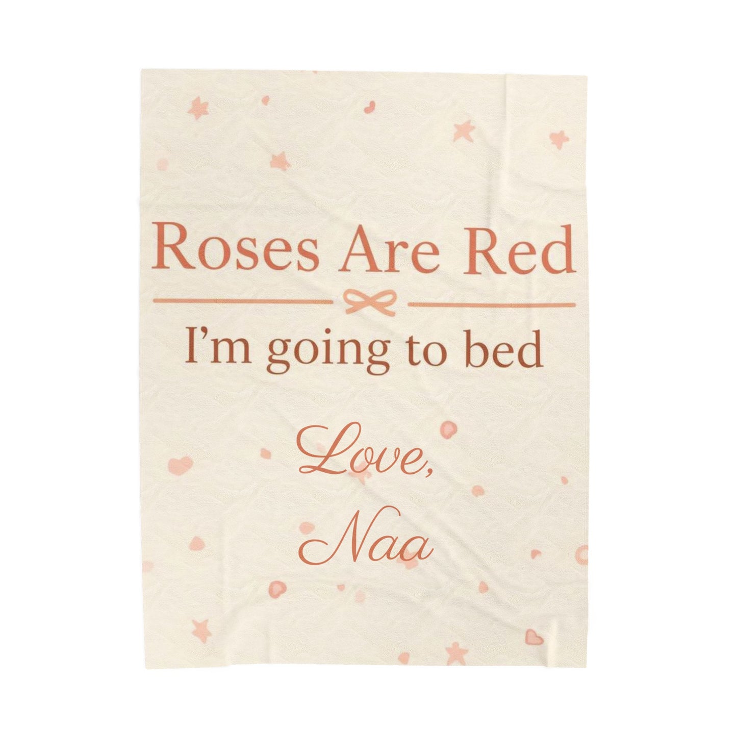 “Roses Are Red, I’m Going to Bed” Blanket | Personalized Salutation Cozy Throw