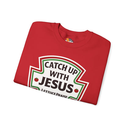 Catch Up With Jesus Crewneck Sweatshirt | Faith Humor Apparel