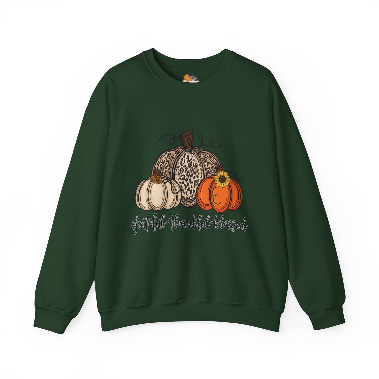 Grateful Thankful Blessed Crewneck Sweatshirt – Fall Faith & Pumpkin Season Pullover (10 Colors)