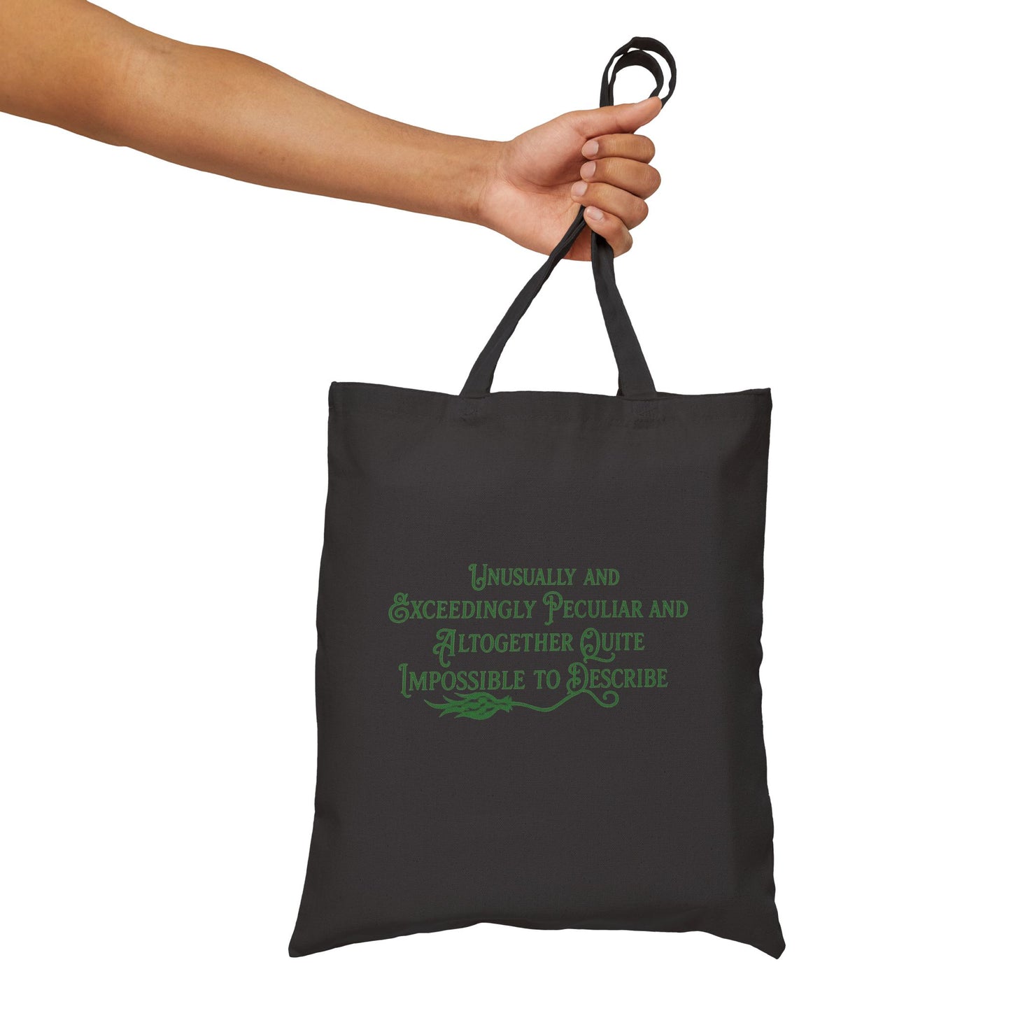 Unusually & Exceedingly Peculiar Tote Bag | Wicked-Inspired Elphaba Quote Tote (Black or Natural)