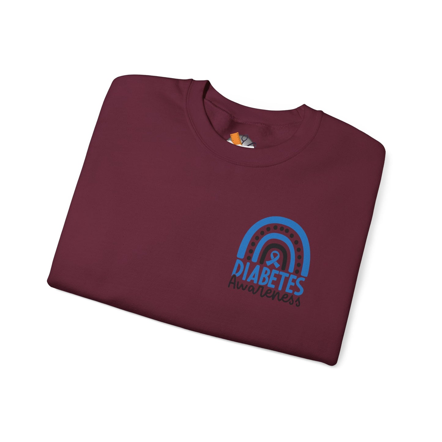 Diabetes Awareness Crewneck Sweatshirt | Blue Ribbon Graffiti Design (9 Colors)