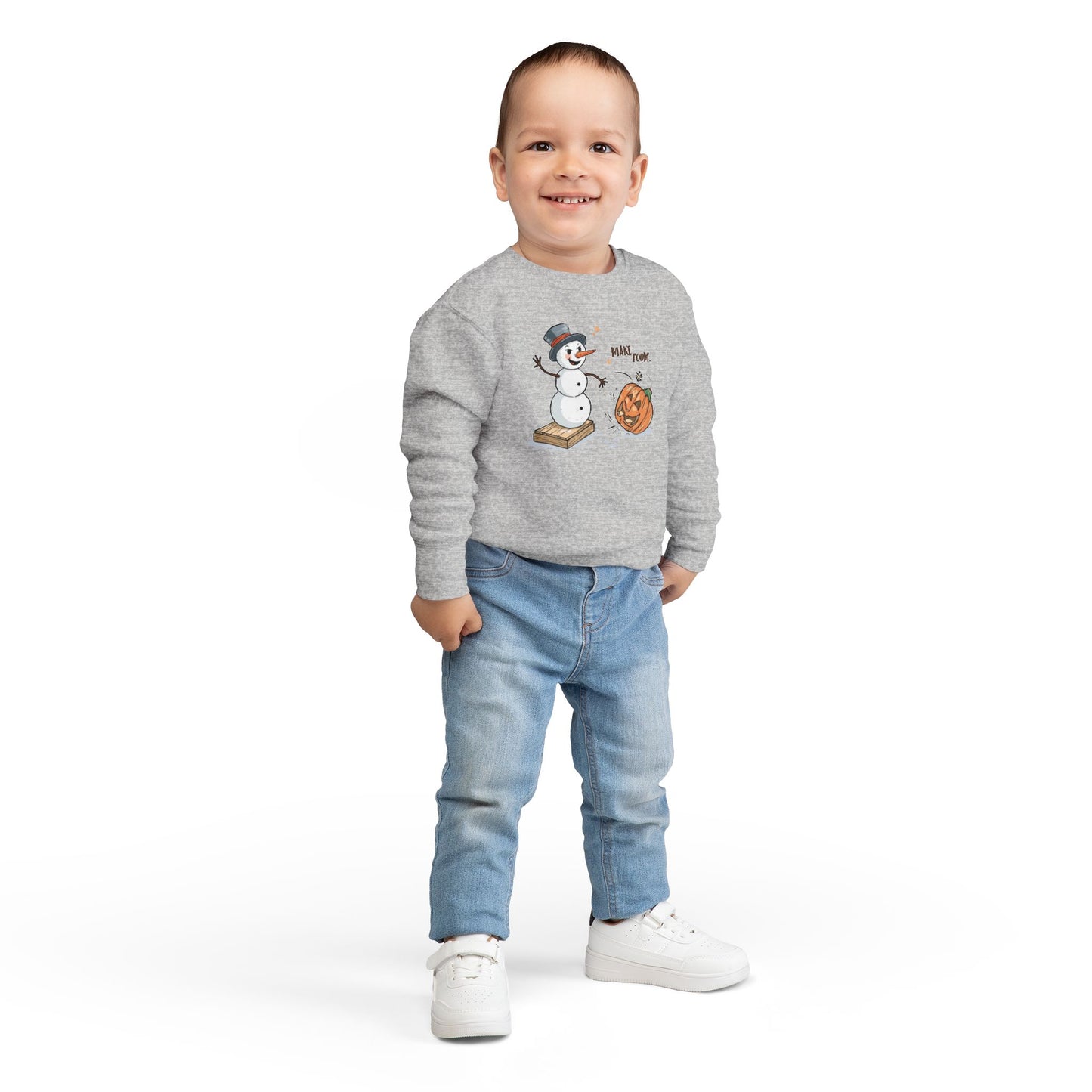 “Make Room” Fall-to-Winter Humorous Toddler Sweatshirt – Cozy Kids Crewneck