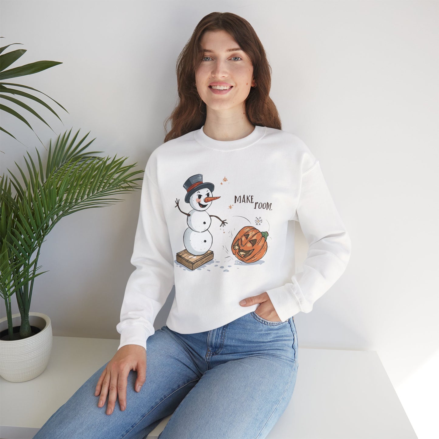 “Make Room” Fall-to-Winter Humorous Unisex Adult Crewneck
