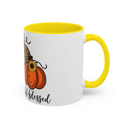 Grateful Thankful Blessed Accent Mug – Fall Coffee Cup (11oz & 15oz)