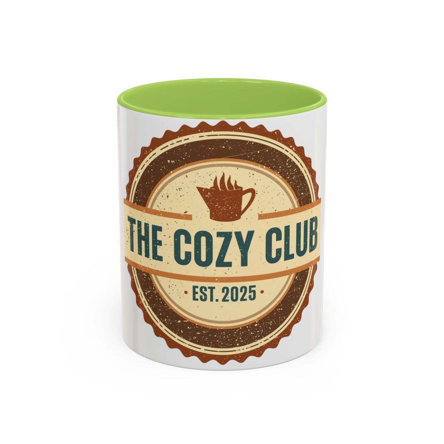 The Cozy Club Accent Mug | 11oz & 15oz Coffee Cup for Comfort Seekers (Multiple Colors)