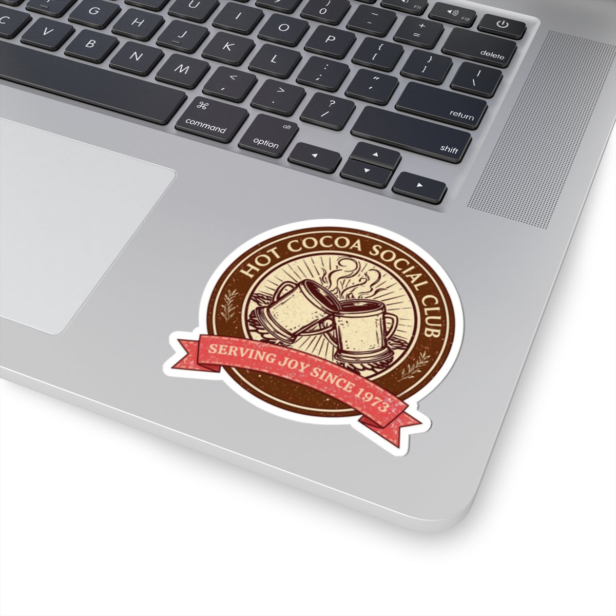 Hot Cocoa Social Club Sticker | Vintage Holiday Cocoa Club Decal | Cozy Christmas Aesthetic
