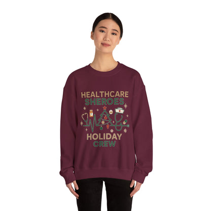 Healthcare Sheroes Holiday Crewneck Sweatshirt | Christmas Nurse & Medical Staff Gift (10 Colors)