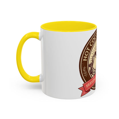 Hot Cocoa Social Club Accent Mug | Vintage Holiday Coffee Cup (11oz & 15oz, Multiple Colors)