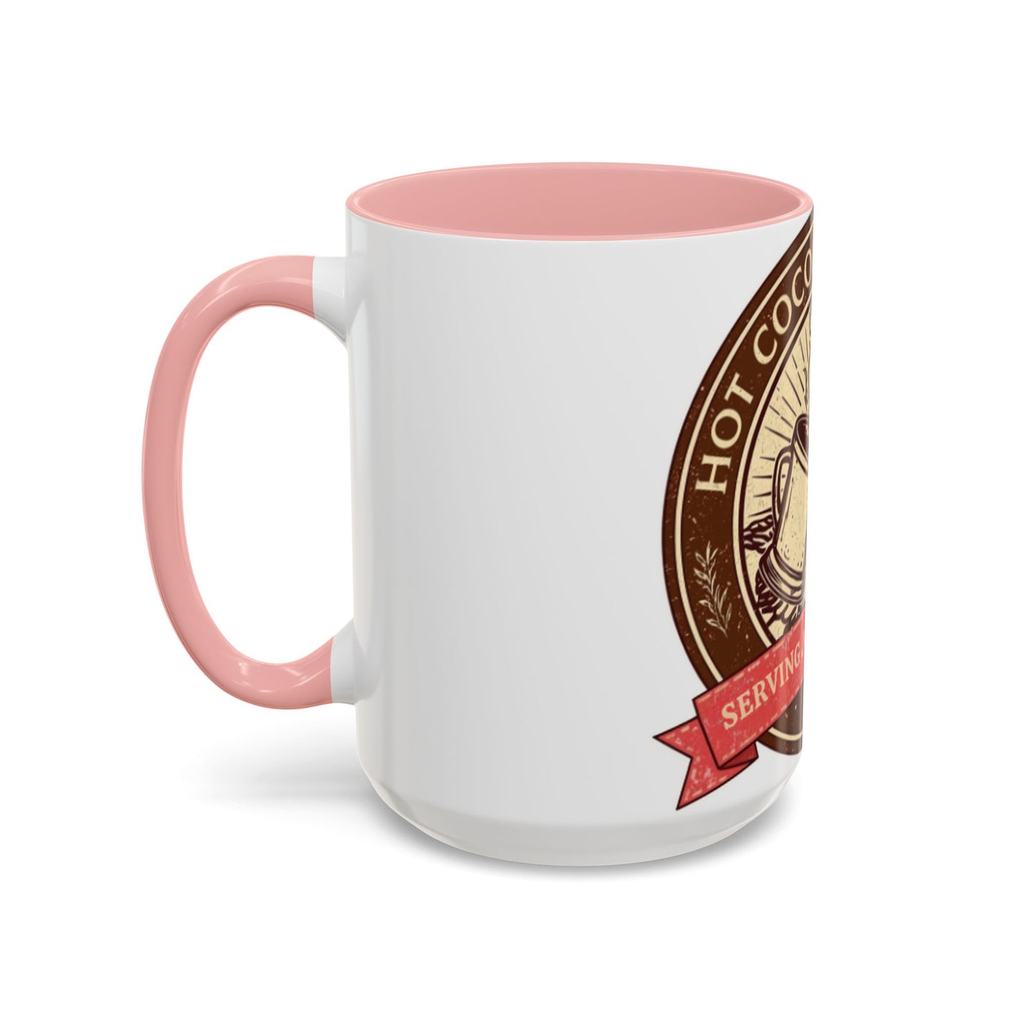 Hot Cocoa Social Club Accent Mug | Vintage Holiday Coffee Cup (11oz & 15oz, Multiple Colors)