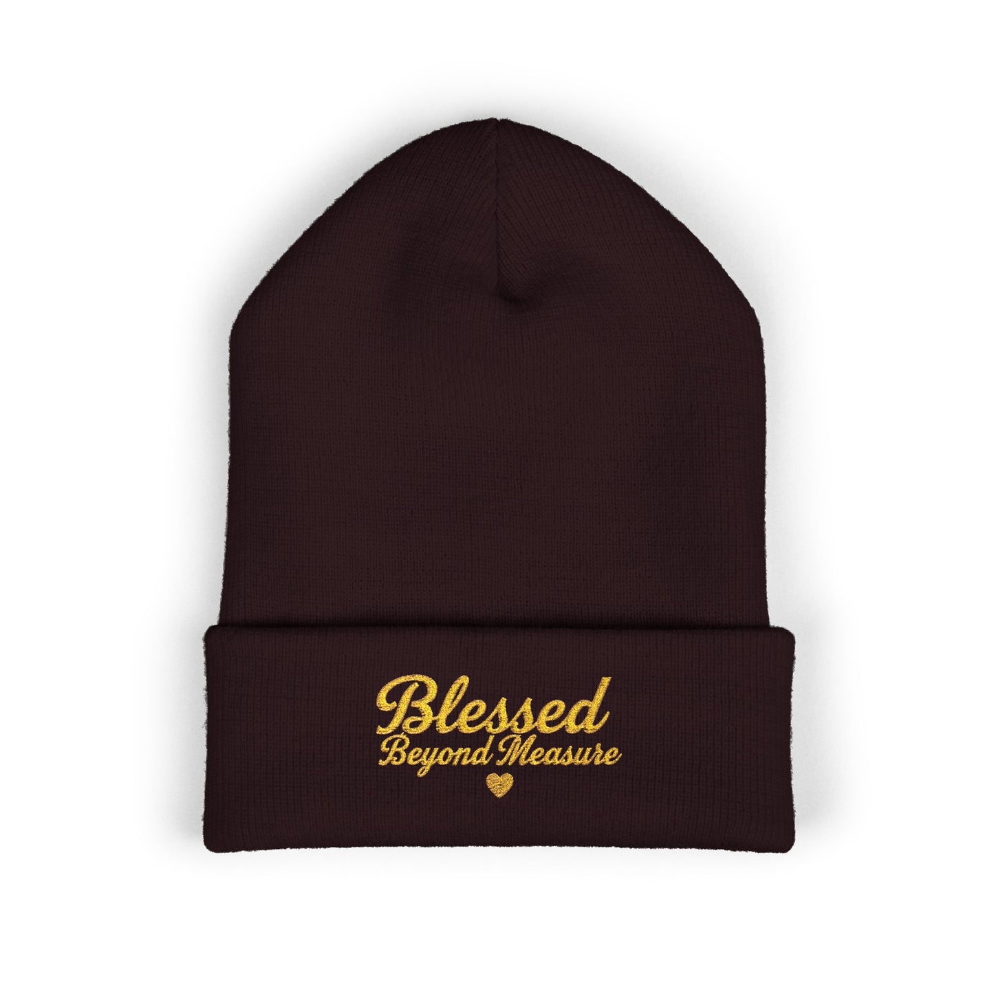 Blessed Beyond Measure Embroidered Beanie – Faith-Inspired Knit Hat (9 Color Options)