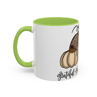 Grateful Thankful Blessed Accent Mug – Fall Coffee Cup (11oz & 15oz)