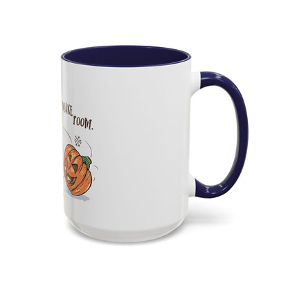 Winter to Fall Humor Mug – “Make Room” Snowman & Pumpkin Mug
