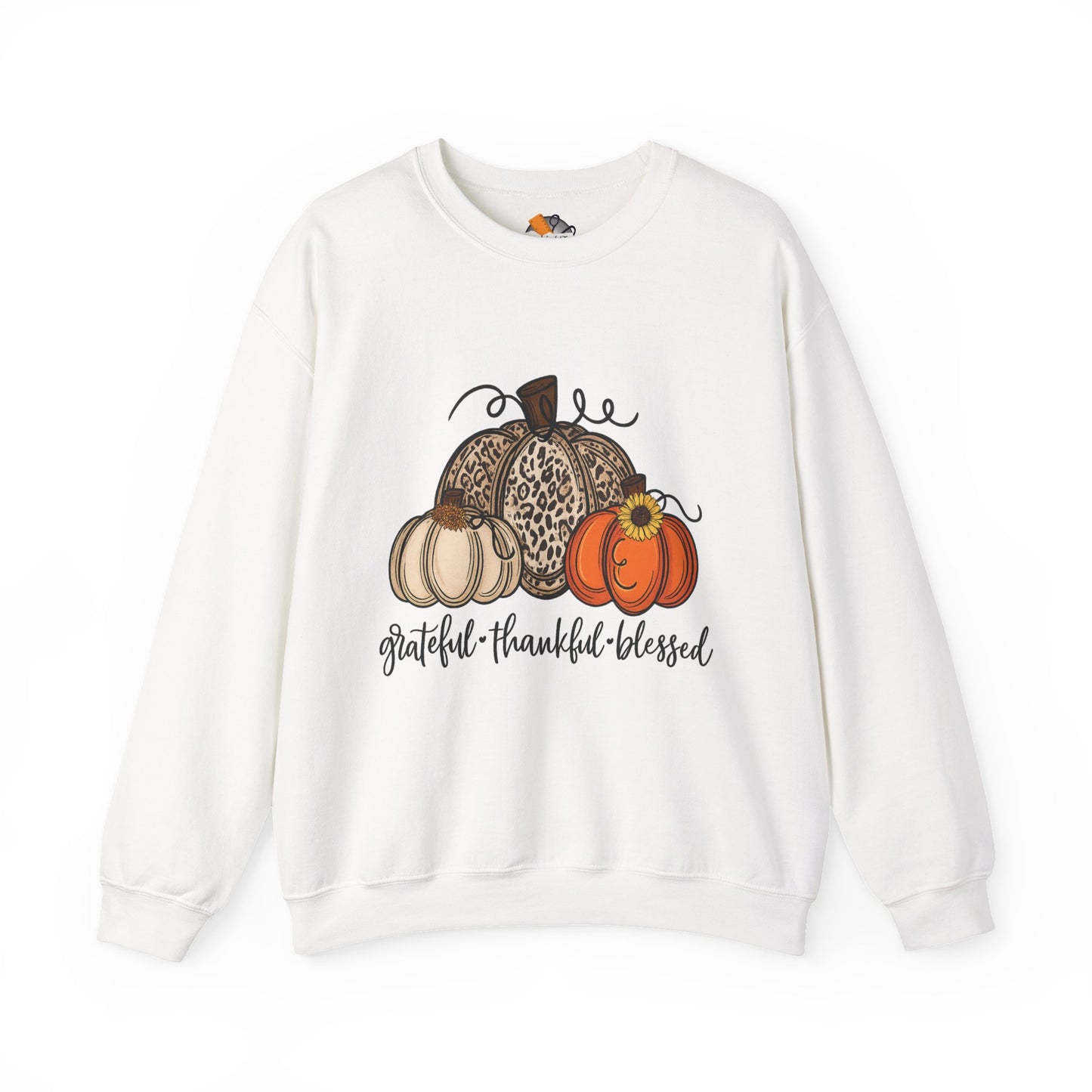 Grateful Thankful Blessed Crewneck Sweatshirt – Fall Faith & Pumpkin Season Pullover (10 Colors)