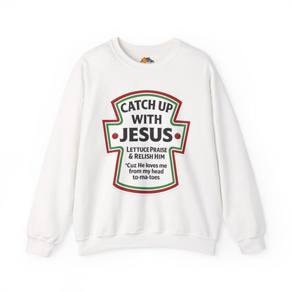 Catch Up With Jesus Crewneck Sweatshirt | Faith Humor Apparel