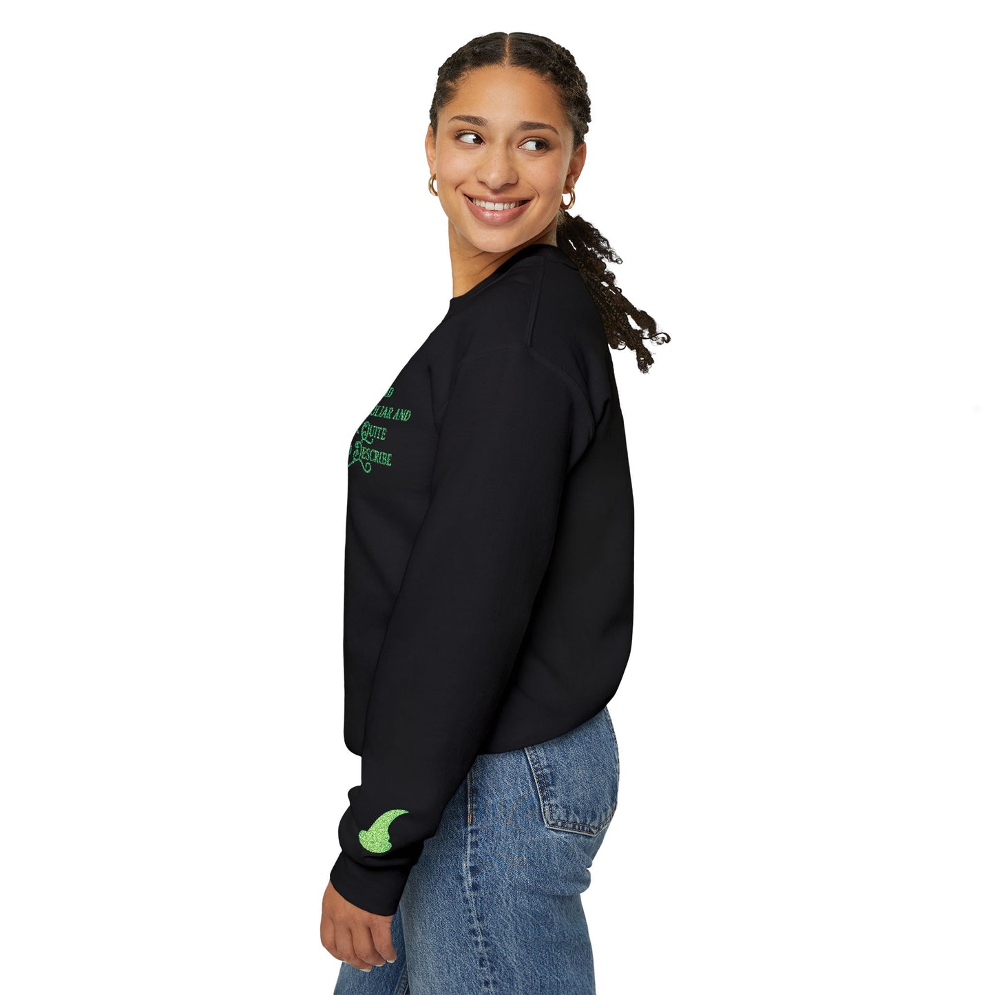 Elphaba-Inspired “Unusually Peculiar” Wicked Crewneck Sweatshirt | Broadway Witchcore Pullover (3 Colors)