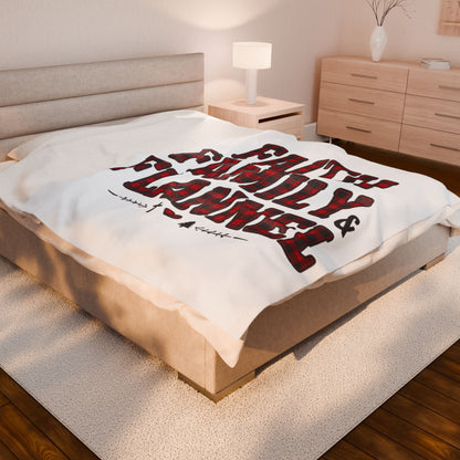 Faith, Family & Flannel Velveteen Plush Blanket | Cozy Christian Fall & Holiday Throw (3 Sizes)