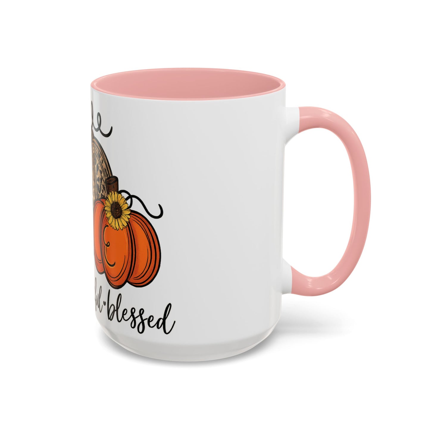 Grateful Thankful Blessed Accent Mug – Fall Coffee Cup (11oz & 15oz)