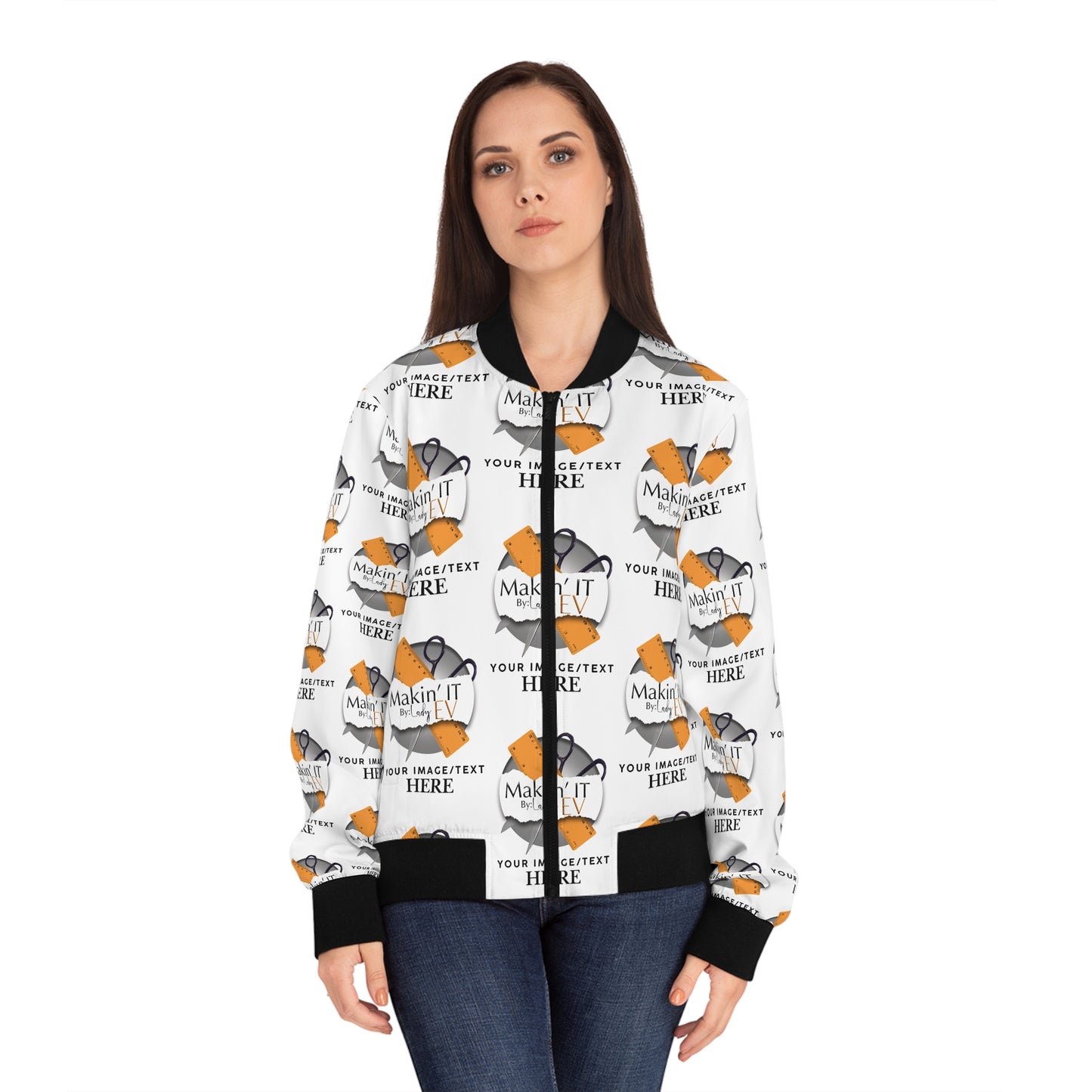 Custom Women’s Bomber Jacket – Personalized All-Over Print