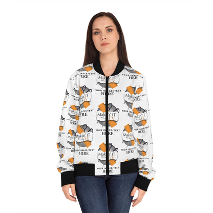 Custom Women’s Bomber Jacket – Personalized All-Over Print