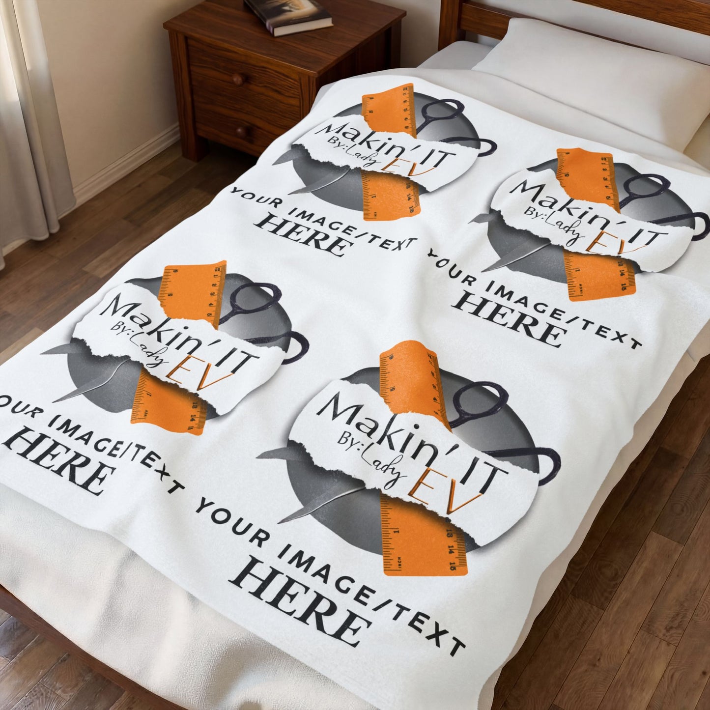 Custom Velveteen Plush Blanket – Personalized 4-Photo Throw