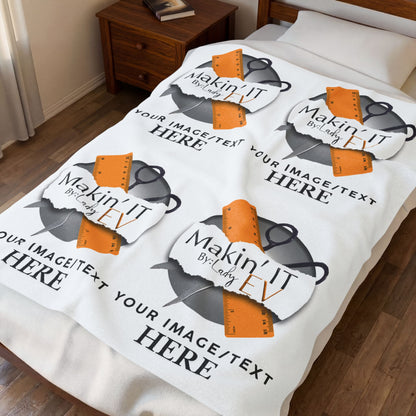 Custom Velveteen Plush Blanket – Personalized 4-Photo Throw