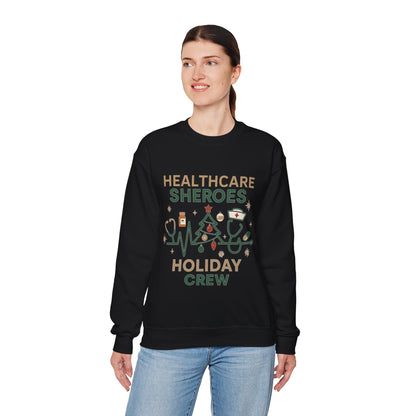 Healthcare Sheroes Holiday Crewneck Sweatshirt | Christmas Nurse & Medical Staff Gift (10 Colors)