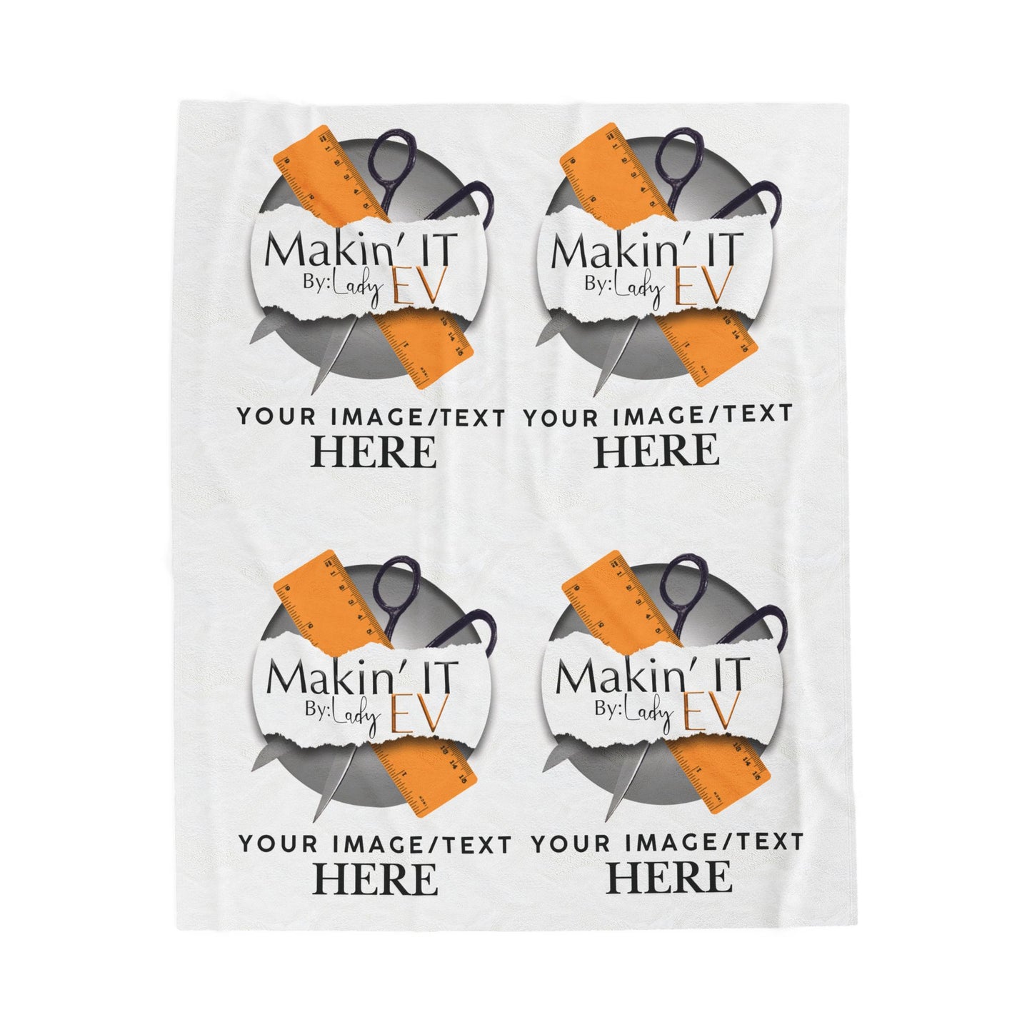 Custom Velveteen Plush Blanket – Personalized 4-Photo Throw