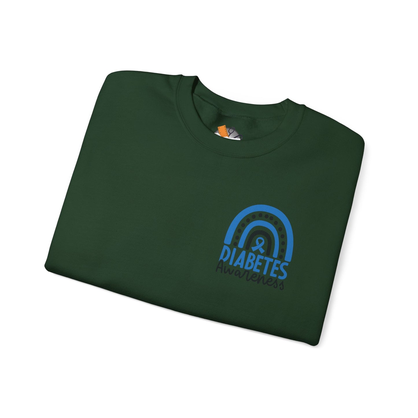 Diabetes Awareness Crewneck Sweatshirt | Blue Ribbon Graffiti Design (9 Colors)